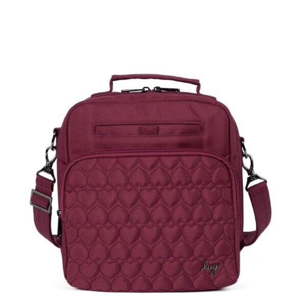Lug Ranger Love Ultra X Crossbody Bag Raspberry Wine/Burgundy Quilted Hearts - Picture 1 of 15